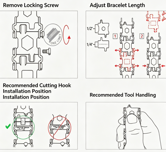 29-in-1 Stainless Steel Multitool Bracelet