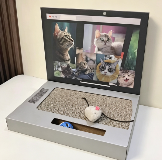 Laptop Shaped Interactive Cat Scratcher
