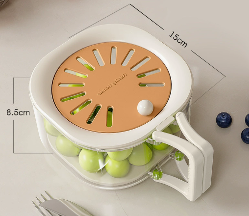 2-in-1 Large Capacity Fruit Washing Drain Basket With Foldable Handle