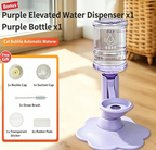 Adjustable Elevated Cat Water Dispenser with Bottle