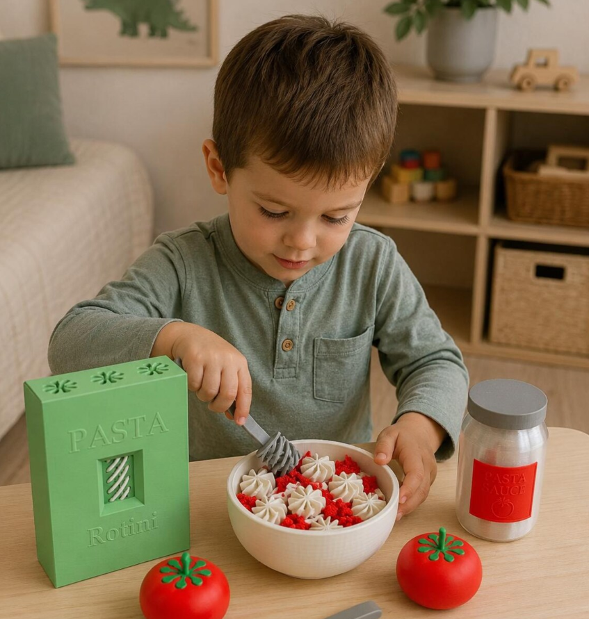 3D Printed Pasta Pretend Play Kitchen Set