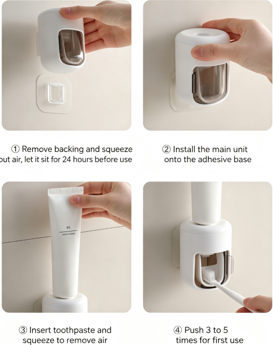 Wall Mount Dustproof Automatic Toothpaste Squeezer Dispenser