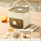 Press Ice Cube Maker with Storage Bin & Ice Tongs