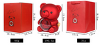 Rotating Teddy Bear Preserved Rose Jewelry Box