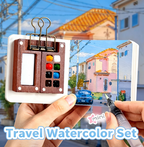 Portable Foldable Mini Travel Watercolor Palette Full Painting Set