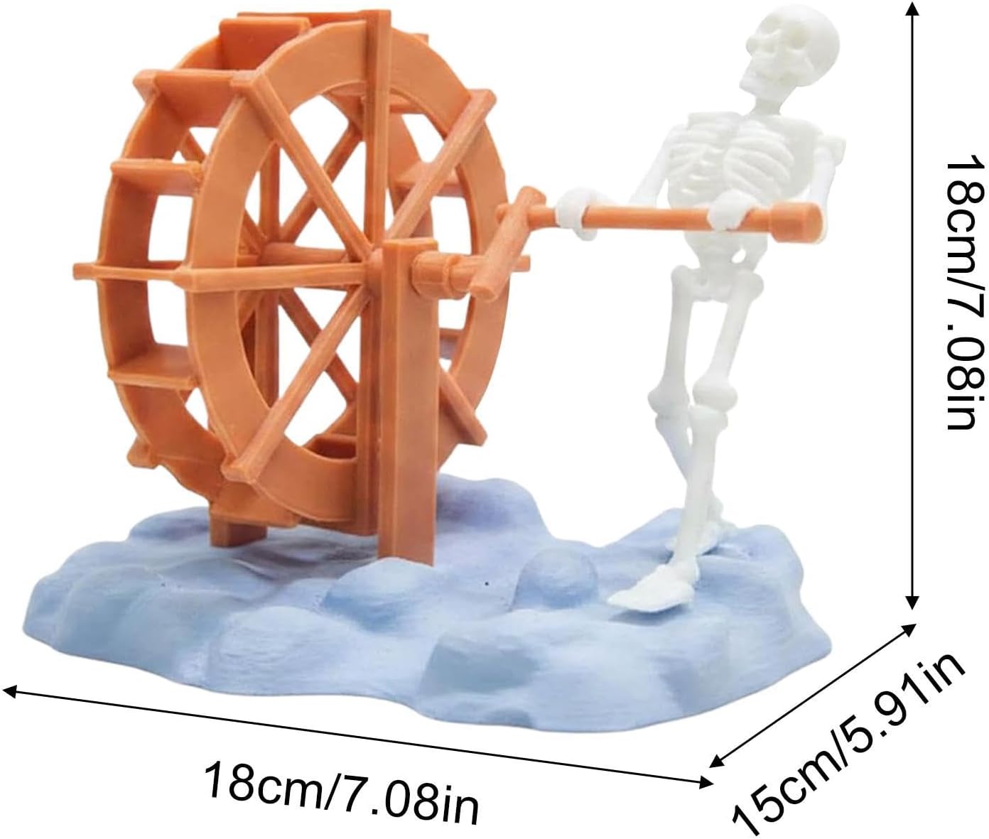 Animated Skeleton Water Wheel Aquarium Ornament