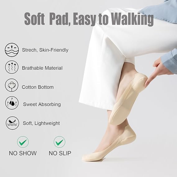 Ice Silk Anti-Slip No Show Liner Socks