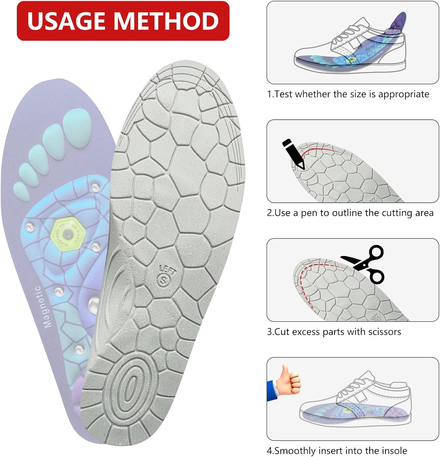 Magnetic Acupressure Comfort Shoe Insoles