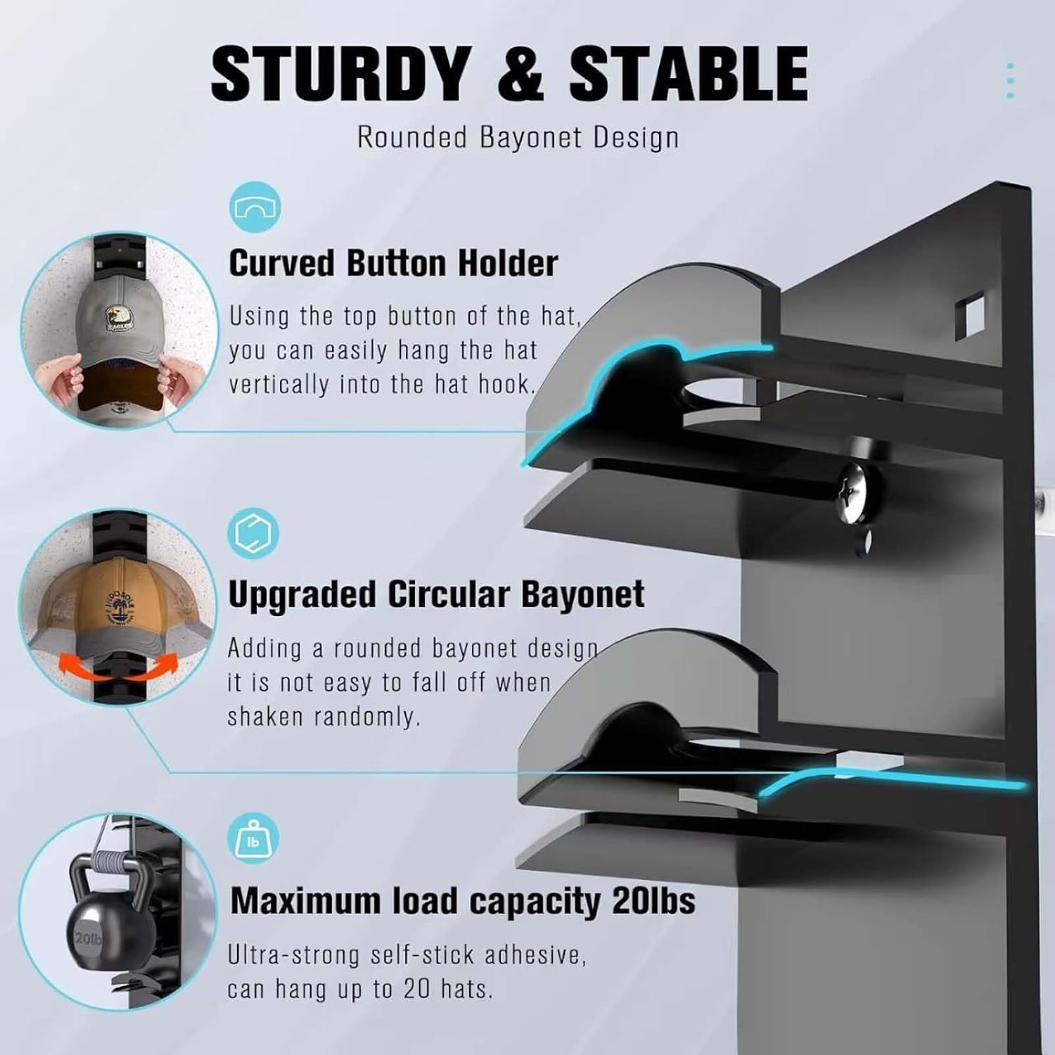 10-Layer Wall Mount Cap Storage Rack