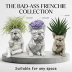 Grumpy French Bulldog Resin Planter