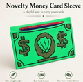 Funny Dollar Bill Pattern Slim Credit Card Holder Novelty Card Sleeve