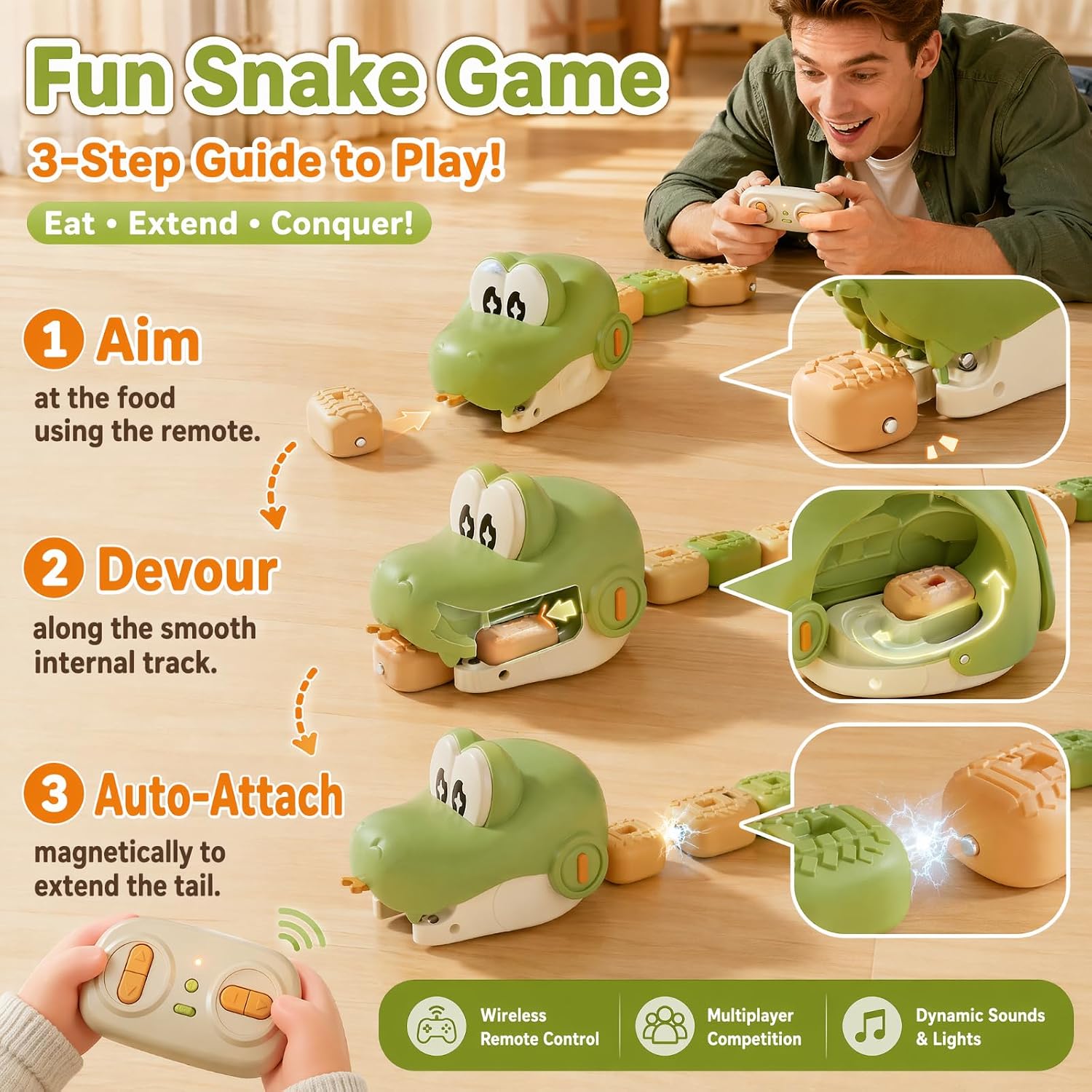 Remote Control Magnetic Snake Challenge Toy
