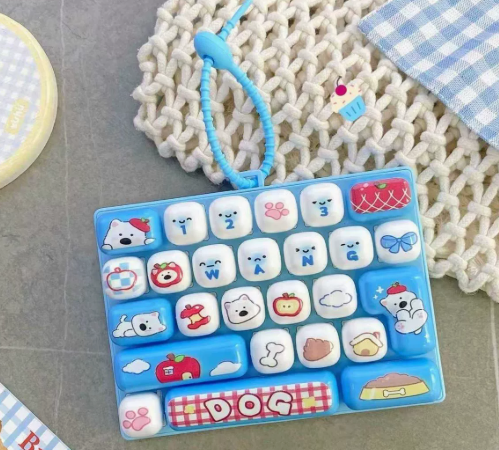 ⌨️ Mini Keyboard Fidget Toy Keychain Bag Charm
