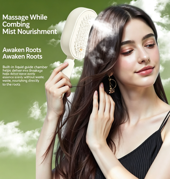 Electric Mist Spray Scalp Massage Hair Brush