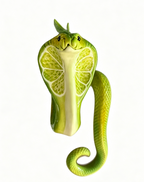 Lime Cobra Resin Plant Pot Decor