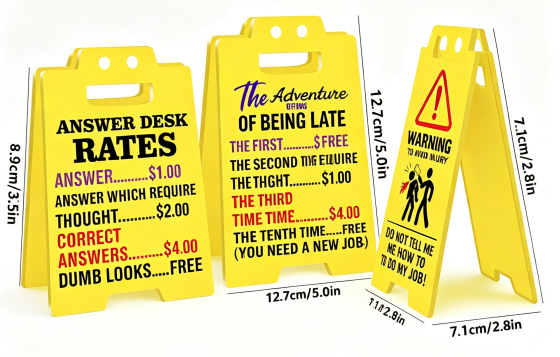 Funny Office Mini Desk Sign Set
