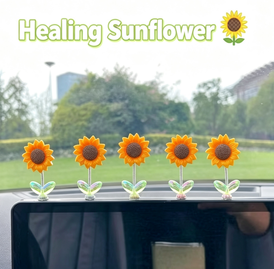 Wobble Sunflower Car Dashboard Decor