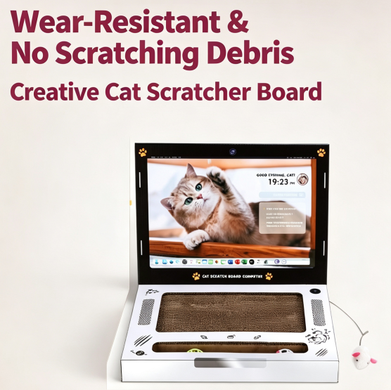 Laptop Shaped Interactive Cat Scratcher