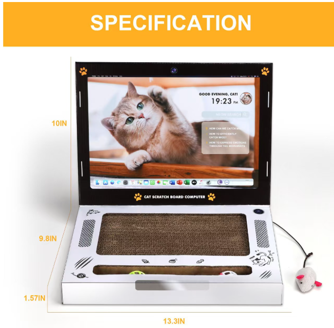 Laptop Shaped Interactive Cat Scratcher