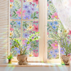 Floral Rainbow Static Window Privacy Film