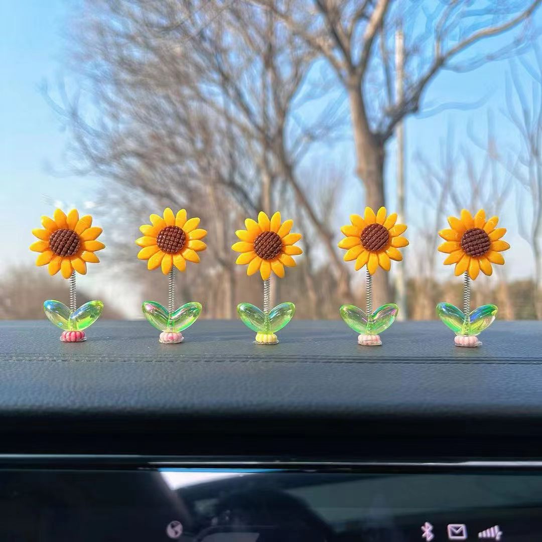 Wobble Sunflower Car Dashboard Decor