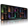 Large Stitched-Edge Mouse Pad with Shortcut Key Reference Print