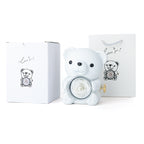 Rotating Teddy Bear Preserved Rose Jewelry Box