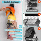 10-Layer Wall Mount Cap Storage Rack