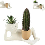Lazy Figure Ceramic Succulent Planter Decor