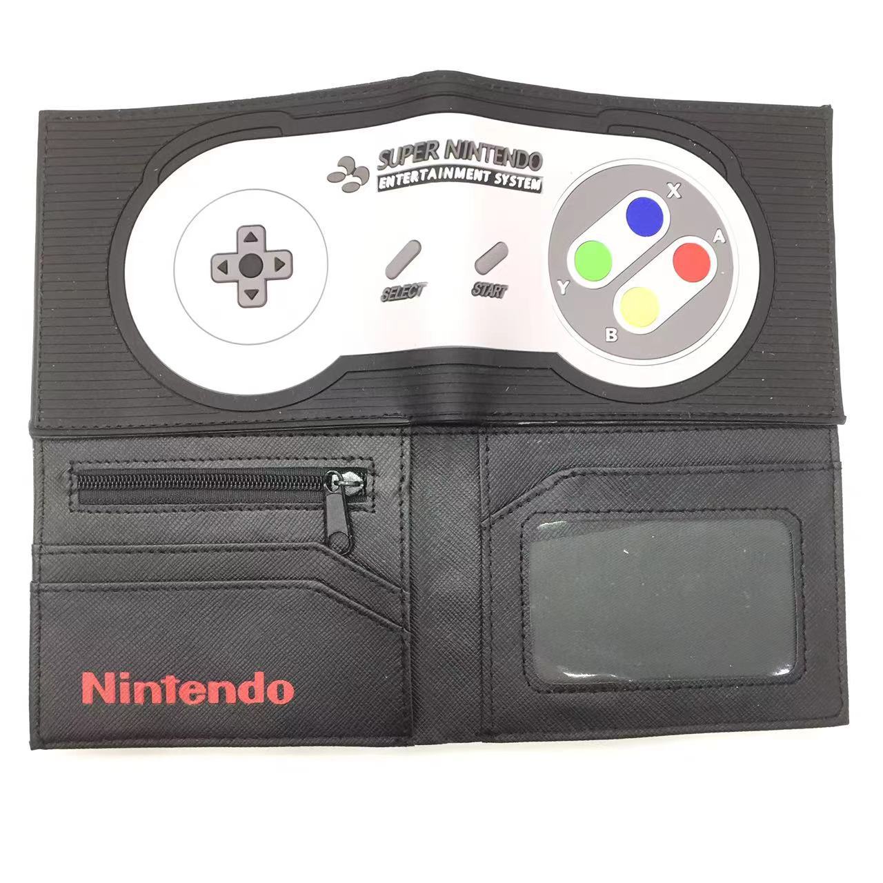 Retro Game Controller Pattern PU Bifold Wallet Card Coin Purse