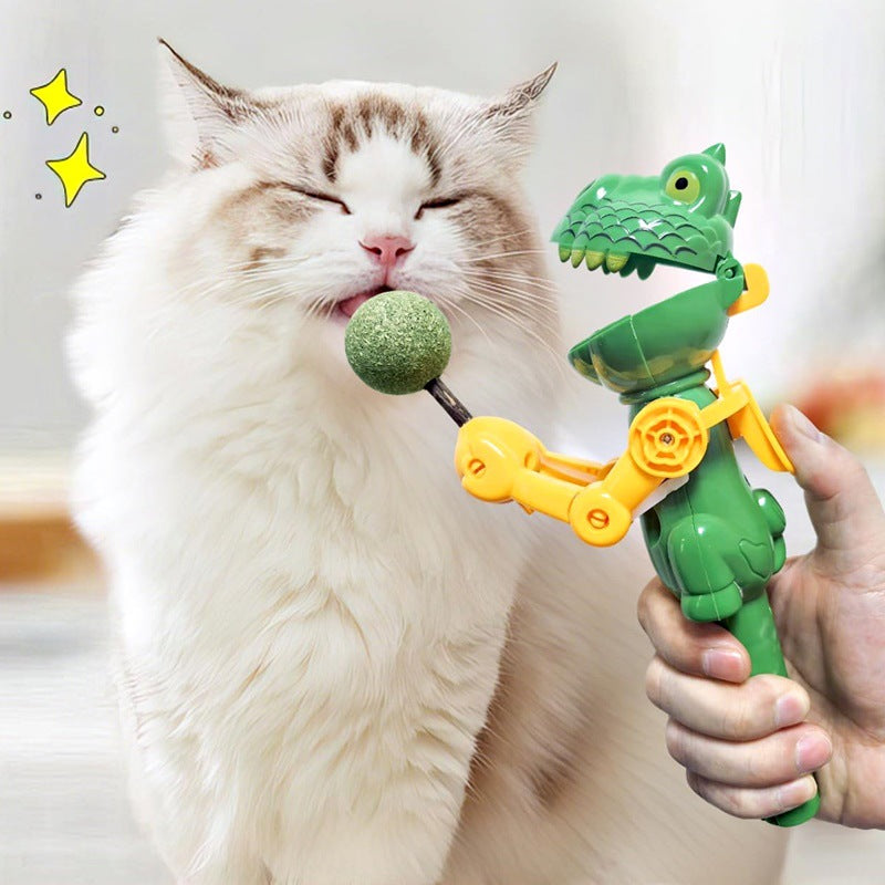🦖 Dinosaur Press Catnip Ball Cat Teaser Toy