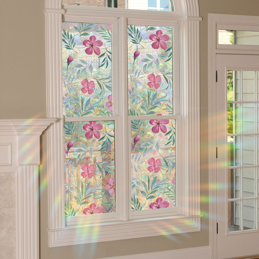 Floral Rainbow Static Window Privacy Film