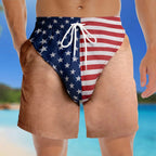 Personalized Patriotic Men’s Swim Trunks