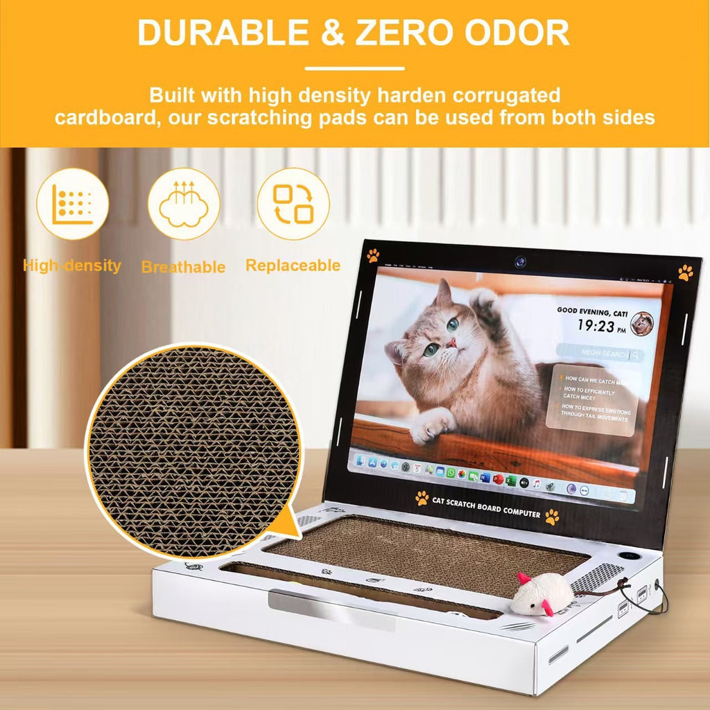 Laptop Shaped Interactive Cat Scratcher