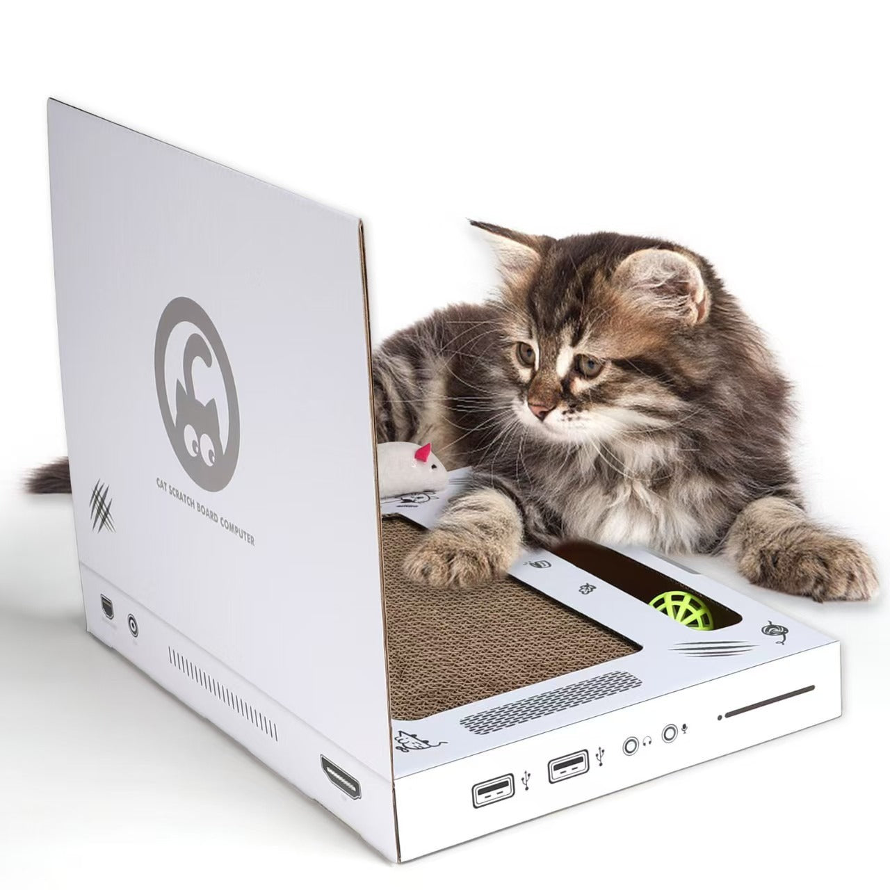 Laptop Shaped Interactive Cat Scratcher
