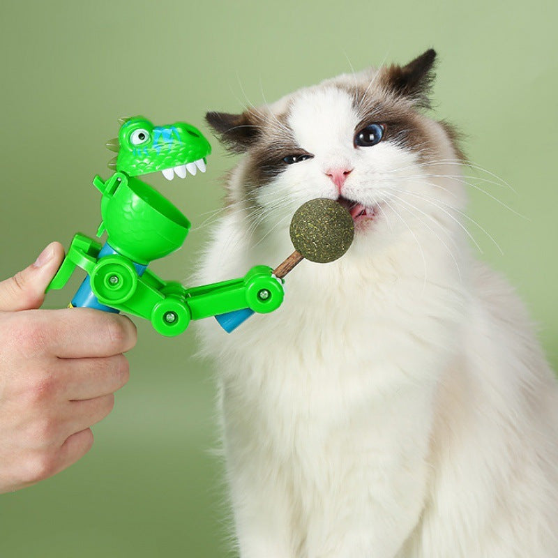 🦖 Dinosaur Press Catnip Ball Cat Teaser Toy