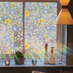 Floral Rainbow Static Window Privacy Film