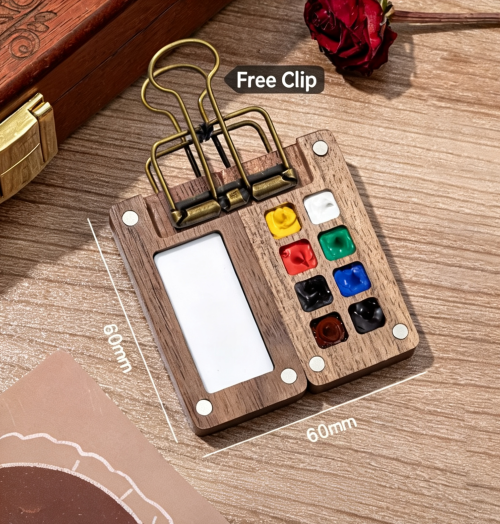 Portable Foldable Mini Travel Watercolor Palette Full Painting Set