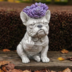 Grumpy French Bulldog Resin Planter
