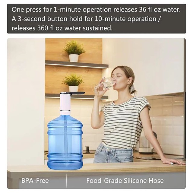 Foldable USB Rechargeable 5 Gallon Water Jug Electric Dispenser Pump