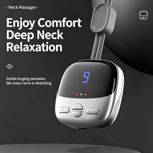 Pendant Wearable Neck Massager with Heat & Pulse