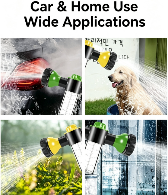 8-Mode Foam Spray Gun with Soap Bottle