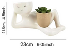 Lazy Figure Ceramic Succulent Planter Decor
