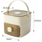 Press Ice Cube Maker with Storage Bin & Ice Tongs