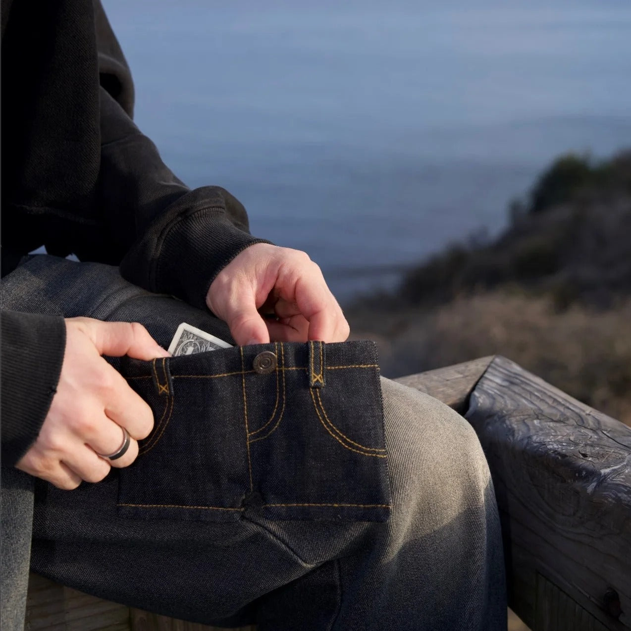 Mini Denim Jeans Card Wallet
