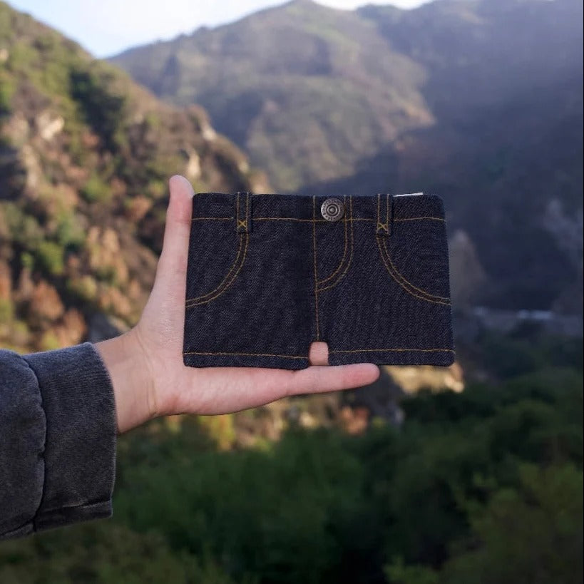 Mini Denim Jeans Card Wallet
