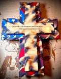 Rustic American Flag Wooden Cross Wall Decor