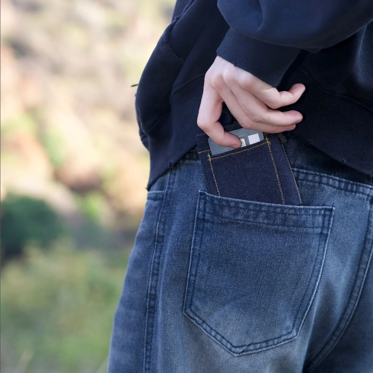 Mini Denim Jeans Card Wallet
